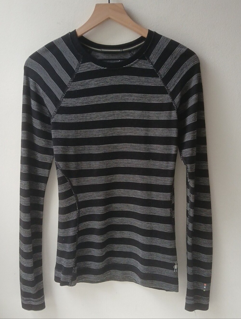Smartwool 250 Crewneck Base Layer Black Stripe Women's Medium